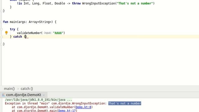 Kotlin: Exceptions смотреть онлайн
