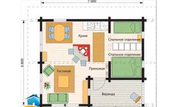 Проект одноэтажного дома 35 квадратных метров (№-163) смотреть онлайн