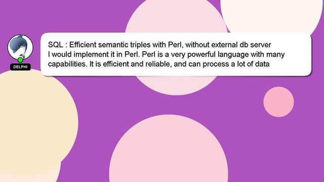 SQL : Efficient semantic triples with Perl, without external db server смотреть онлайн
