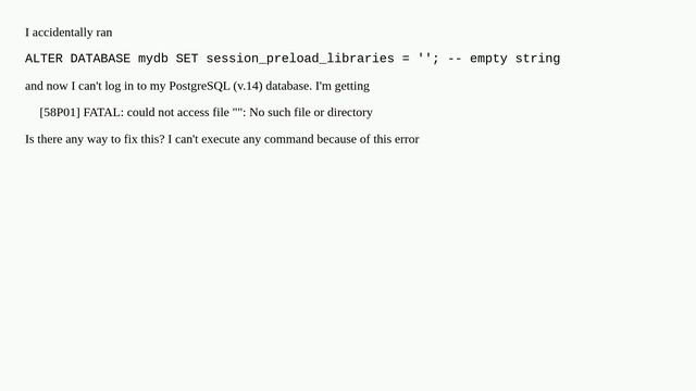 PostgreSQL - "Fatal: could not access file" смотреть онлайн