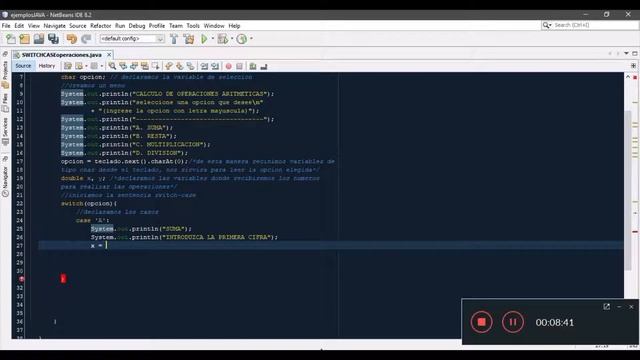 OPERACIONES ARITMETICAS CON SWITCH-CASE | JAVA смотреть онлайн