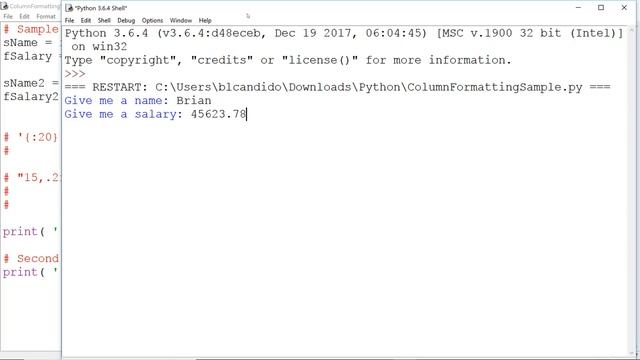 Python sample of outputting strings and floats with columns смотреть онлайн