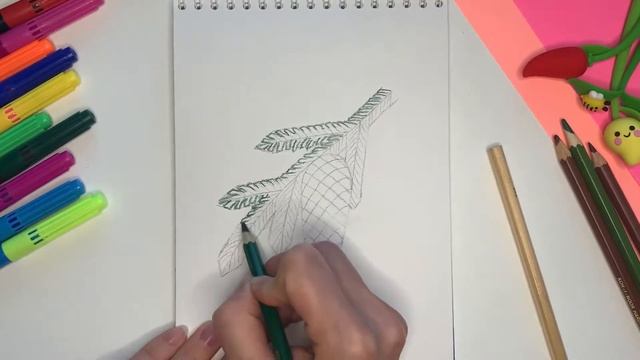 Как нарисовать шишку смотреть онлайн