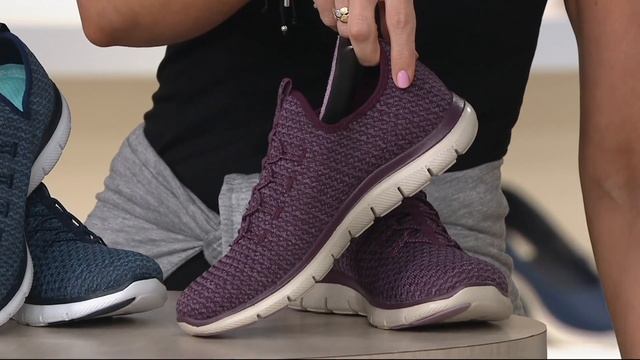 Skechers Multi Knit Slip-On Bungee Sneakers - Visions on QVC смотреть онлайн
