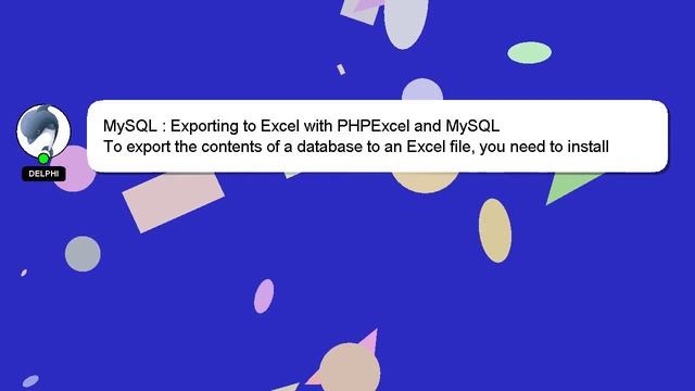 MySQL : Exporting to Excel with PHPExcel and MySQL смотреть онлайн