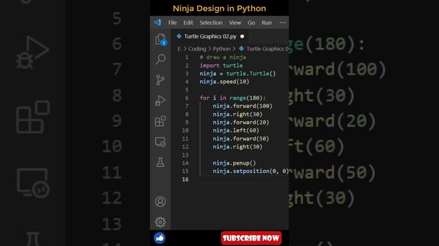 Draw a Ninja Design using python turtle! ? #python @coderKING смотреть онлайн