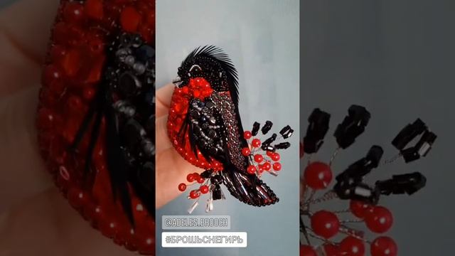 Брошь Снегирь. Брошь птица. Снегирь. Подарок своими руками смотреть онлайн