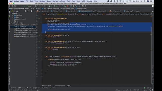 Android RecycleView Kotlin MVVM Data Binding Example 5 смотреть онлайн