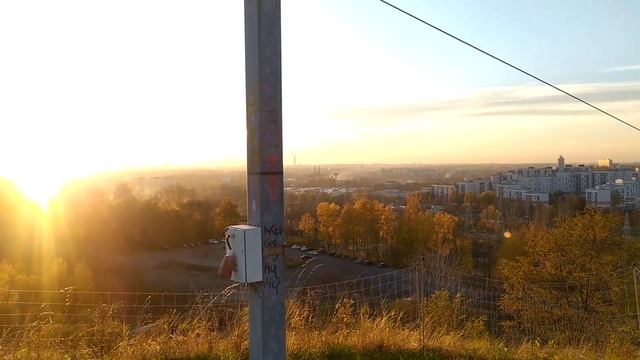 Вид из горы Góra Środula в Sosnowiec. Польша смотреть онлайн