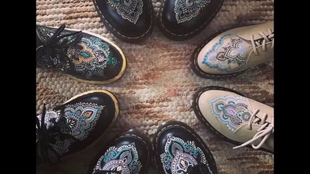 Роспись обуви акриловыми красками