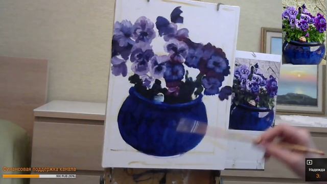 ? ХуДоЖнИкИ | Цветы | Анютины глазки | Надежда Русинова смотреть онлайн