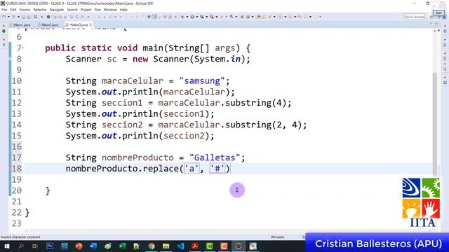 Metodo substring y replace Clase String en JAVA PARTE 2/3 смотреть онлайн