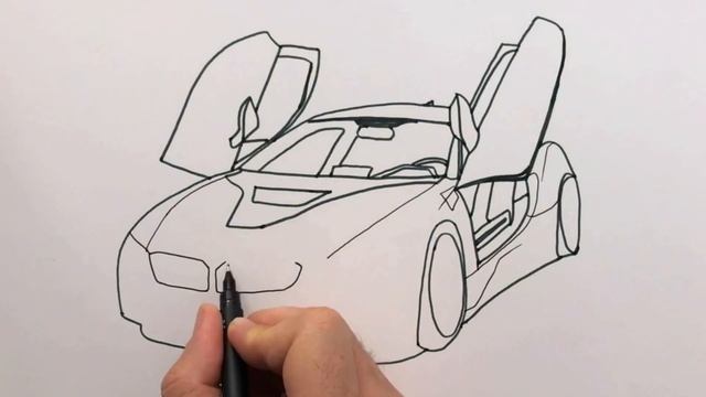 How To Draw A Bmw I8 Drawing Step By Step - Bmw I8 Kolay Araba çizimi - Çizim Mektbi [2021]