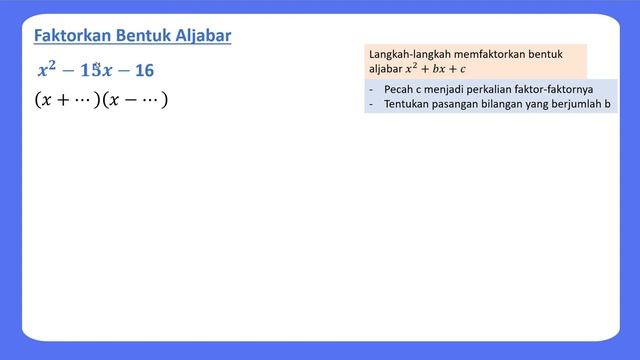Faktorkan Bentuk Aljabar ?^?−???−16 смотреть онлайн