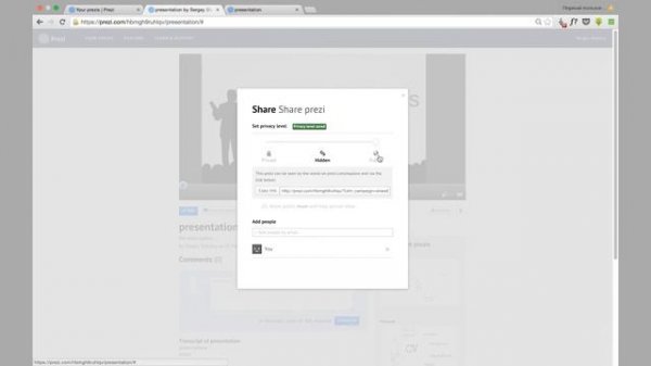 Как осуществить экспорт и показ презентации в Prezi