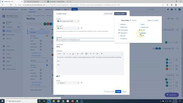 JIRA Cloud Tutorial #11 - How To Add User Story In Jira