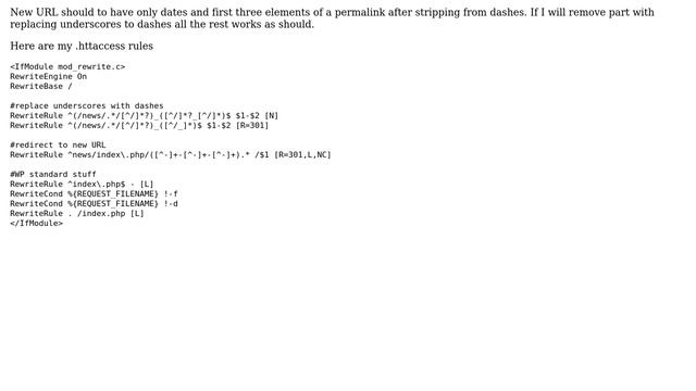Wordpress: htaccess and redirect to new url using regex смотреть онлайн