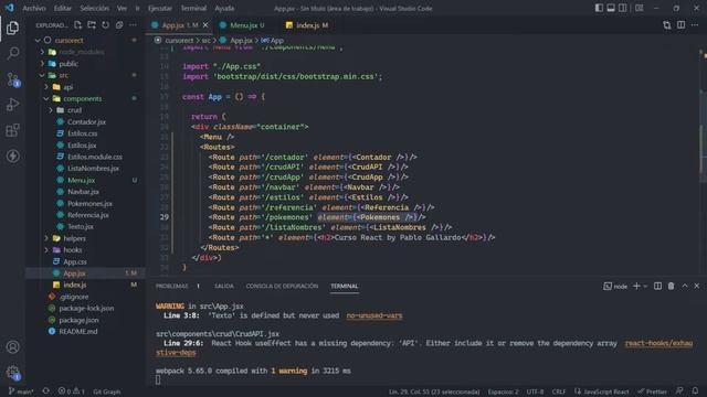 27. Rutas: Creando un menú con react-router-dom | React en español смотреть онлайн