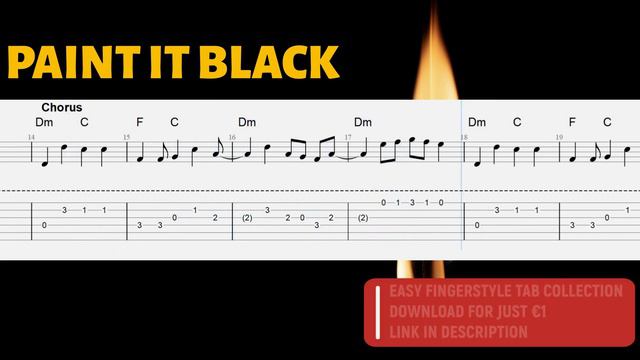 Paint It Black Easy Fingerstyle Tab For Beginners смотреть онлайн