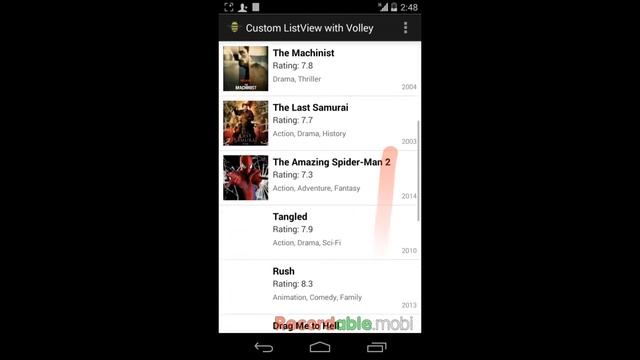 Android Custom ListView with Image and Text using Volley смотреть онлайн