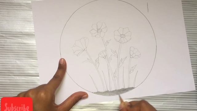 Flowers drawing step by step pencil sketch for beginners|| SKN Arts & Crafts смотреть онлайн