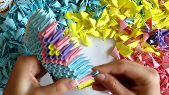 MODULAR ORIGAMI  LESSON №12  PEACOCK