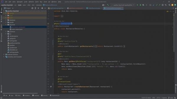 Part 6 - Quarkus application with keycloak for Authentication and Authorization in application prop