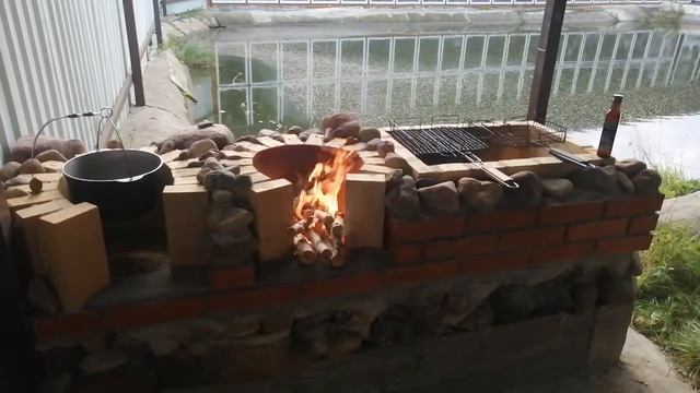 Мангал под казан прокалка свежеположенного шамотного кирпича смотреть онлайн