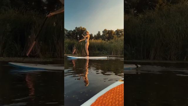 Заплыв на сапах. Компания из 17 человек! Атмосферно и весело!