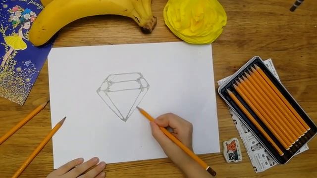 Алмаз рисунок | Простой рисунок алмаза карандашом | Как нарисовать алмаз?|Drawing brilliant смотреть онлайн
