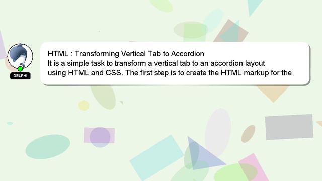 HTML : Transforming Vertical Tab to Accordion смотреть онлайн