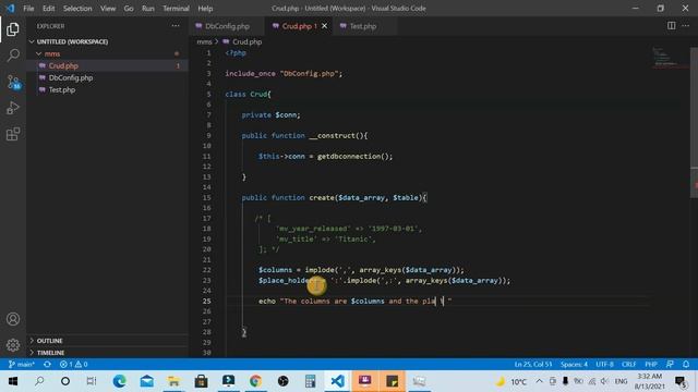 The create method of the crud class - Object Oriented php - Build real website using php n OOP pt4 смотреть онлайн