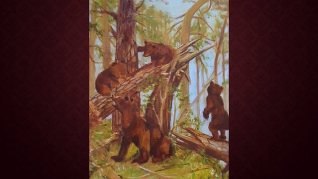 Утро в сосновом лесу. Свободная копия.