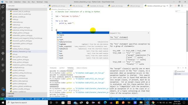 String() Iterator in Python Part 1 #55 #lingarajtechhub смотреть онлайн