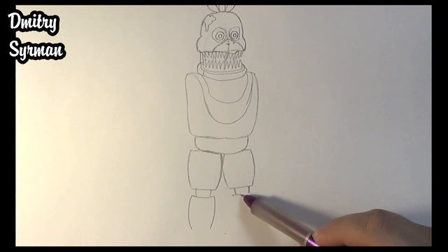 How to draw Nightmare Chica, five nights at freddy's, Как нарисовать Чику смотреть онлайн