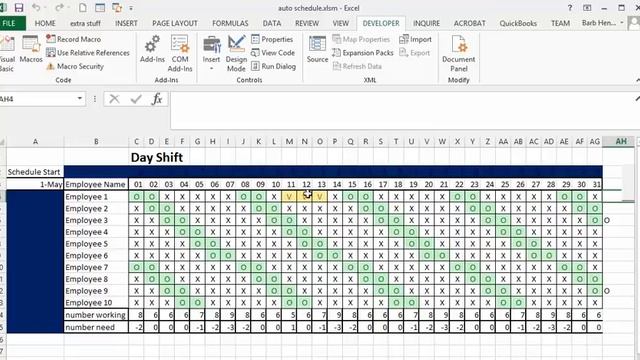 Automatically create shift schedule in Excel смотреть онлайн