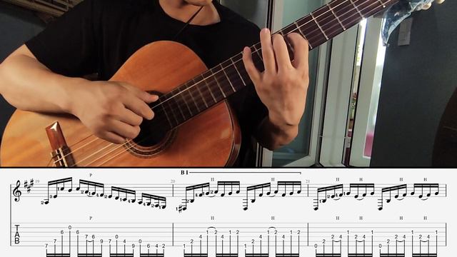 Bach, Cello Suite No.1 in G major, BWV 1007, Prelude [ Fingerstyle Guitar Playalong × TAB ] смотреть онлайн