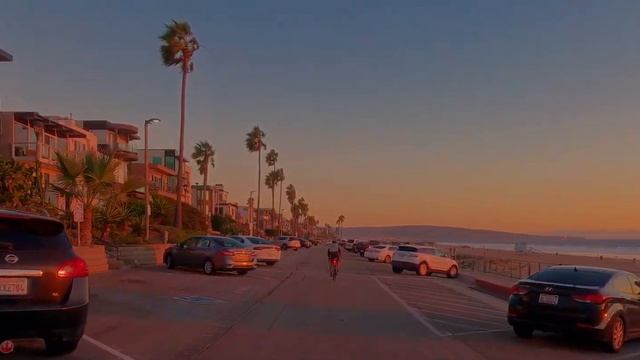 Calming Sunset Drive In Manhattan Beach Los Angeles California | Beautiful Coastal Town