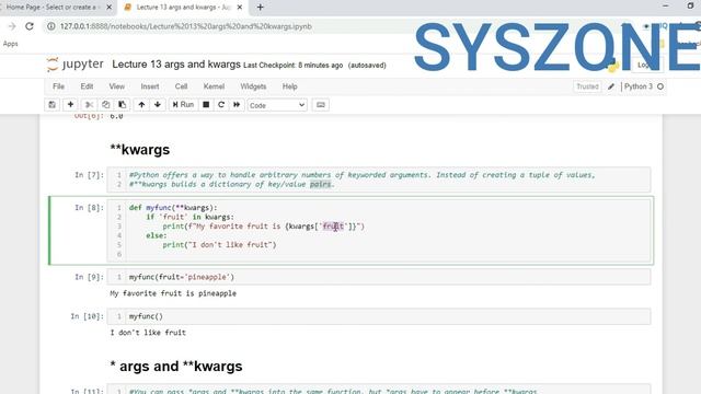 Python Lecture 13 args and kwargs смотреть онлайн
