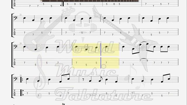 Doors The Break On Through BASS GUITAR TAB смотреть онлайн