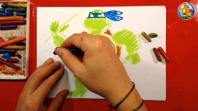 Как нарисовать ЧЕРЕПАШКУ НИНДЗЯ цветными мелками для детей смотреть онлайн