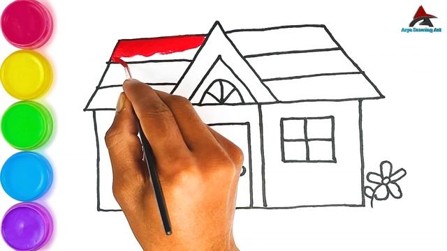 HOW TO DRAW A HOUSE RAINBOW ? DRAWING EASY FOR A3 PAPER PAPERS. || #6 VIDEO DRAWING.|| смотреть онлайн