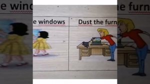 Household chores Vocabulary for kids. 💕
