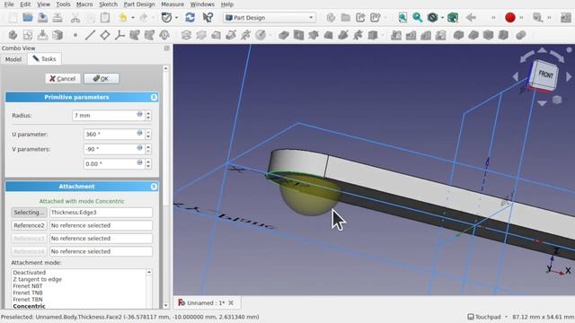 FreeCAD for Beginners 25: Spherical Pocket | Part Design | Additive & Subtractive Primitives смотреть онлайн