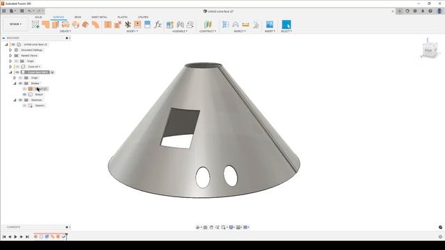 Fusion 360 - Flat Pattern from Cone face смотреть онлайн