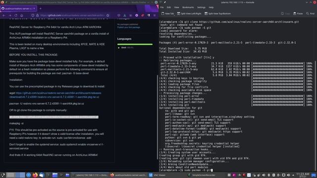 How To Install RealVNC Server For Raspberry Pi4 64bit On A Vanilla ARCH ARM64 AARCH64 Installation