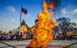Сжигание чучела на Масленицу в 2018 г.