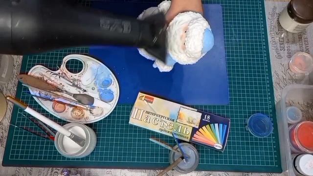 Переделка пластикового Деда Мороза в ватного. Ватные игрушки. смотреть онлайн