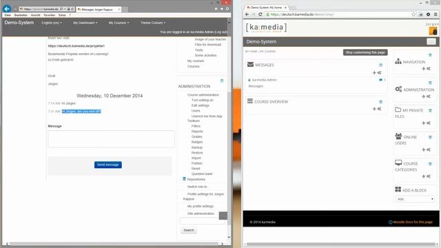 Moodle 2.6 - all Users - Messages - send and receive смотреть онлайн