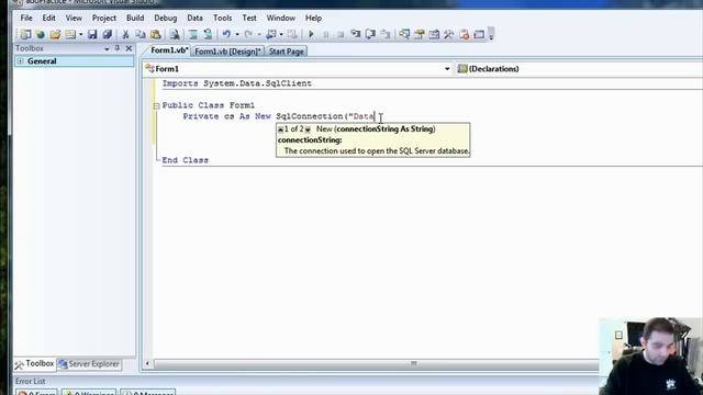 Part 1 of 2 - How to: Connect to SQL Server using ADO.NET and VB.Net смотреть онлайн